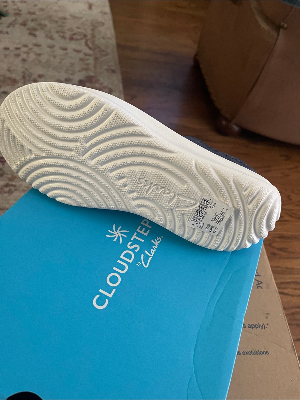 Cloudsteppers by Clarks Navy Knit Slip-On Sneakers with White Sole - Picture 6 of 6